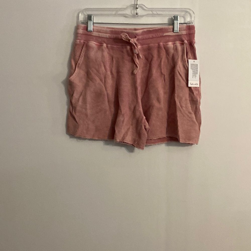 Splendid Mineral wash Rose pink thermal shorts, size S